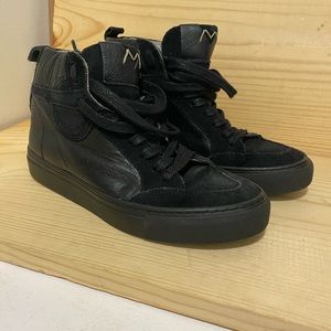 Modern Vintage Italian Leather Hightops